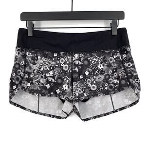 LULULEMON Speed Short (SeaWheeze) Counter Culture White Black / Black 6